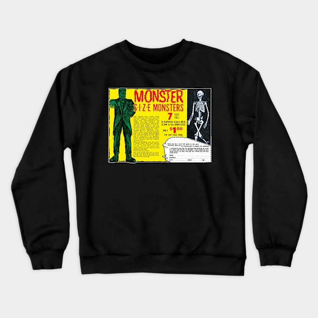 Monster Size Monsters comic book ad Crewneck Sweatshirt by MarbitMonster